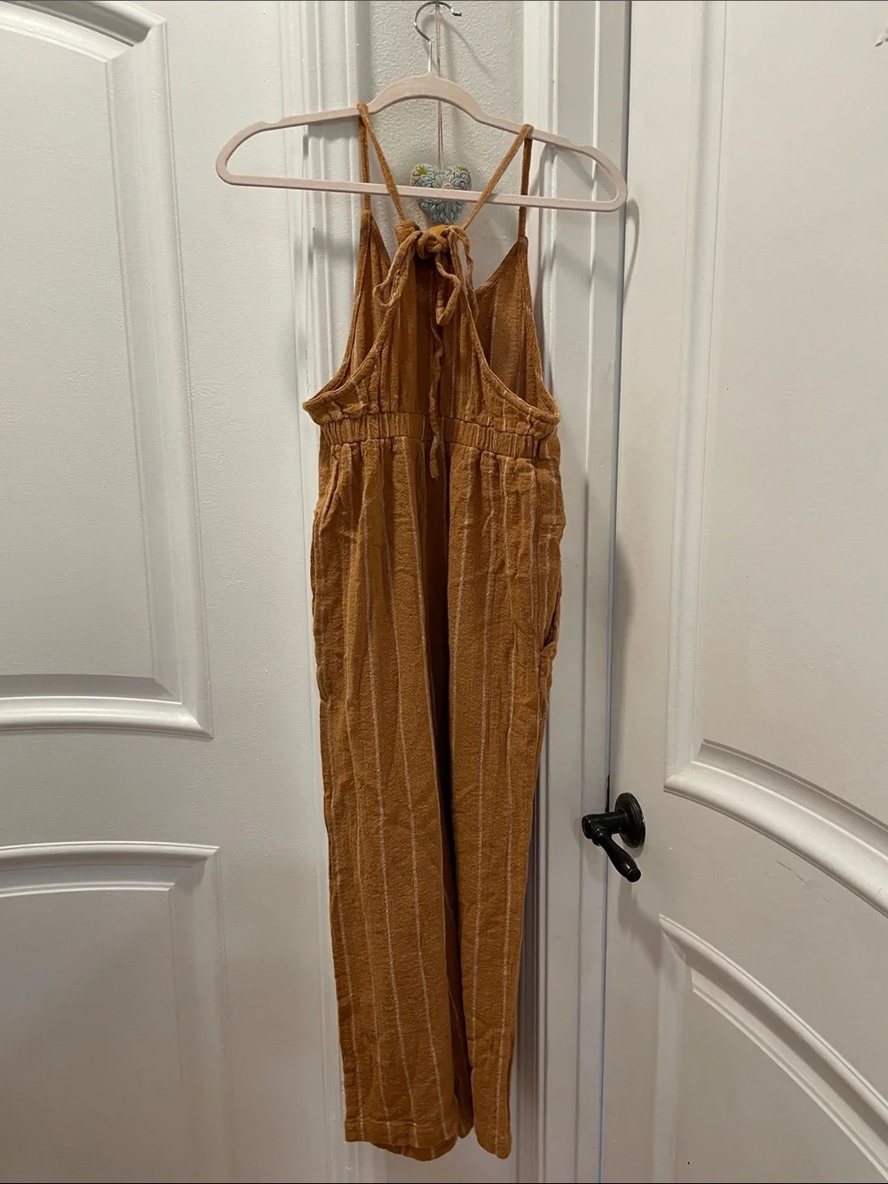 Cost Plus World Market Rust Brown Striped Knit Romper - Picture 5 of 7